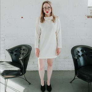 MOD vintage mini dress cream with bow accents XS/S